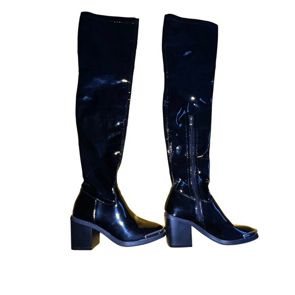 Lemonade Womens Size 8.5 Above Knee/Thigh Gothic 3 Inch Heel Boot 1/4 Side Zip - Picture 2 of 14